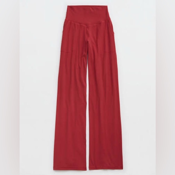 aerie Pants - OFFLINE By Aerie Real Me XTRA High Waisted Trouser SIZE M in red